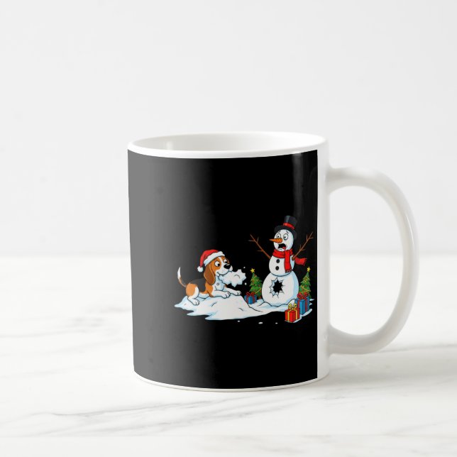 Taza De Café Funny Beagle Snowman Christmas Tree Xmas Womens Me (Derecha)