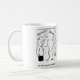 Taza De Café Funny Beauty Salon Mug - ¿está el mago aquí?