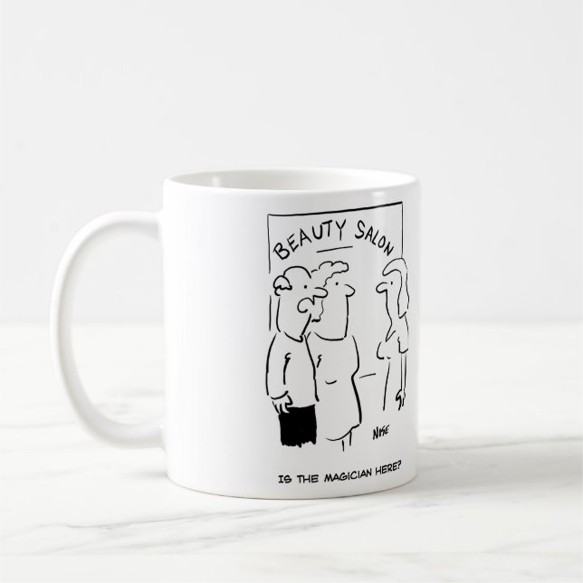 Taza De Café Funny Beauty Salon Mug - ¿está el mago aquí? (Izquierda)