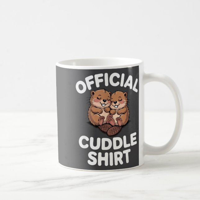 Taza De Café Funny Beavers Hugging Cuddle  (Derecha)