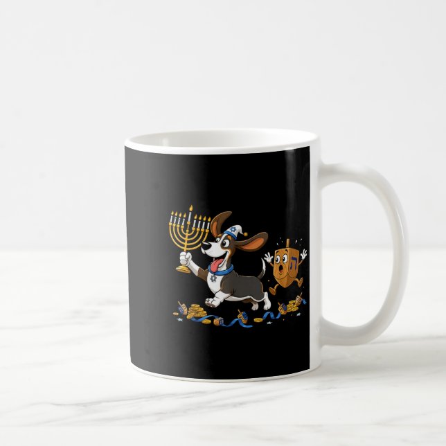 Taza De Café Funny Bet Hound Dreidel Menorah Hanukkah Kids Wome (Derecha)