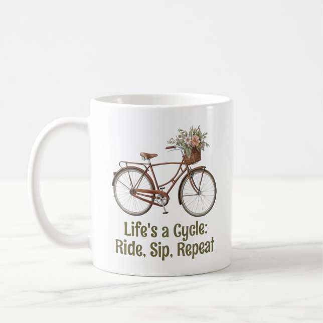 Taza De Café Funny Bicicleta Vintage (Izquierda)