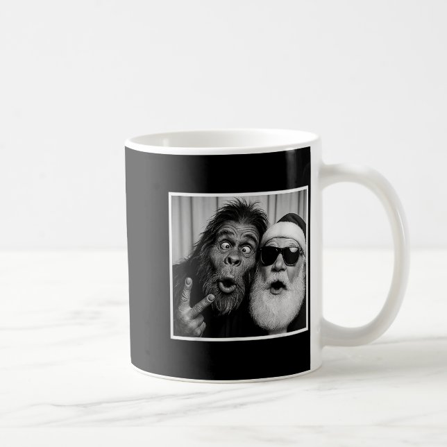 Taza De Café Funny Bigfoot Photobooth With Santa Christmas Xmas (Derecha)