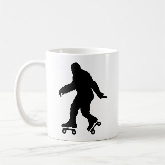 Taza De Café Funny Bigfoot Roller Sking (Izquierda)