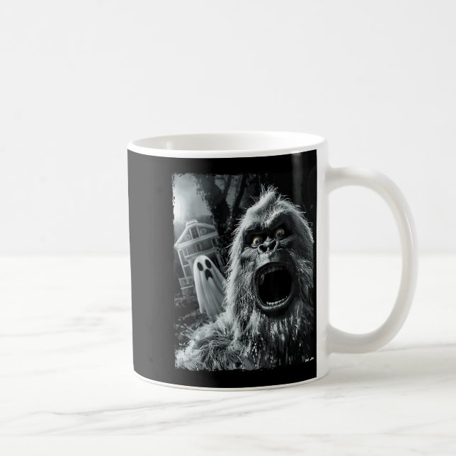 Taza De Café Funny Bigfoot Sasquatch Halloween  (Derecha)