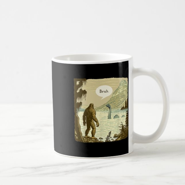 Taza De Café Funny Bigfoot Sasquatch Loch Ness Monster Introver (Derecha)