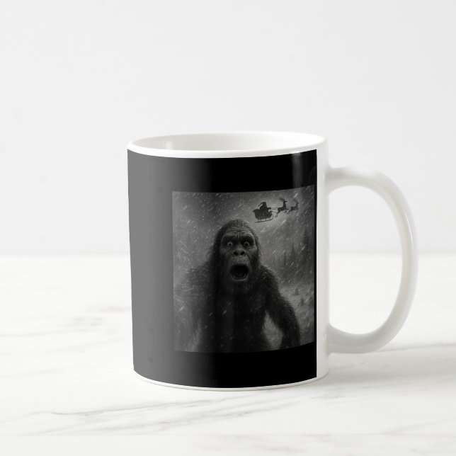 Taza De Café Funny Bigfoot Sasquatch Selfie Santa Claus Xmas Ch (Derecha)