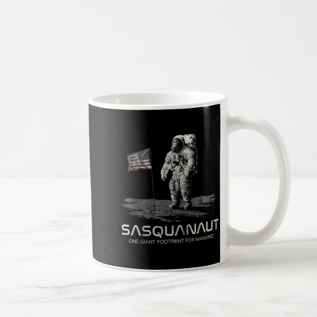 Taza De Café Funny Bigfoot Sasquatch Space Sasquanaut  (Derecha)