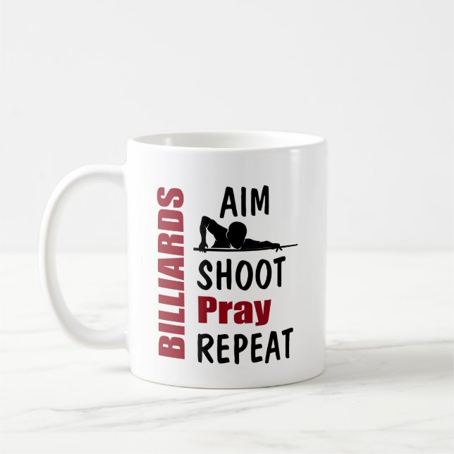 Taza De Café Funny Billiards Pool Table Aiming Joke (Izquierda)