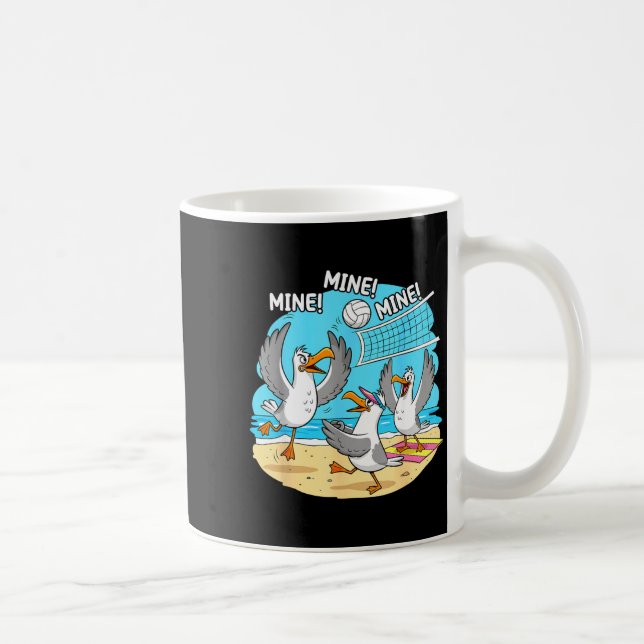 Taza De Café Funny Bird Playing Volleyball Mine Game Day Vibes  (Derecha)