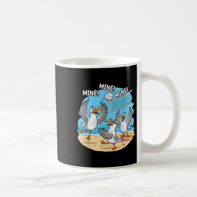 Taza De Café Funny Bird Playing Volleyball Mine Game Day Vibes  (Derecha)
