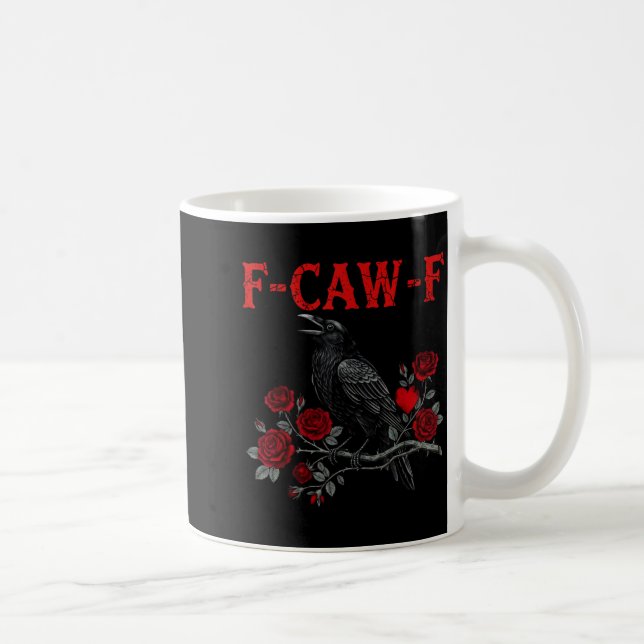 Taza De Café Funny Black Bird F-caw-f Anti Valentines Day Singl (Derecha)
