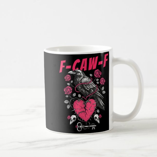 Taza De Café Funny Black Bird F-caw-f Anti Valentines Day Singl (Derecha)