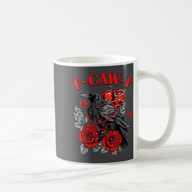 Taza De Café Funny Black Bird F-caw-f Anti Valentines Day Singl (Derecha)