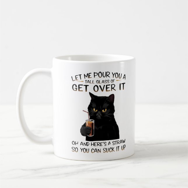 Taza De Café Funny Black Cat Attitude DesignClassic Mug, 11 oz (Izquierda)