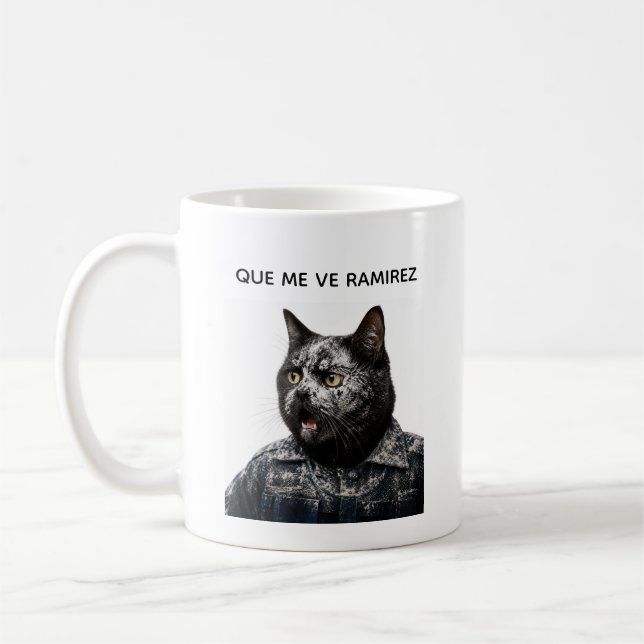 Taza De Café Funny Black Cat – What Happened?! (Izquierda)