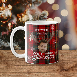Taza De Café Funny Blitzened Custom Face Christmas Mug