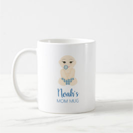 Taza De Café Funny Blue Baby Boy Newborn Illustration