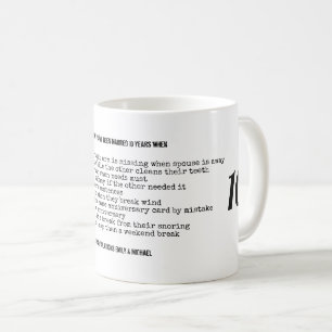 Taza De Café FUNNY Boda Aniversario CUALQUIER AÑO Personalizado