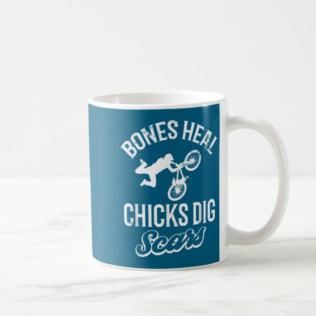 Taza De Café Funny Bones Heal Chicks Dig S Bmx Biking  (Derecha)