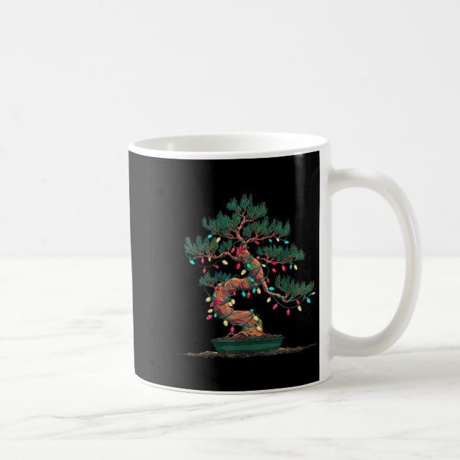 Taza De Café Funny Bonsai Tree Christmas Graphics Lights Lover  (Derecha)