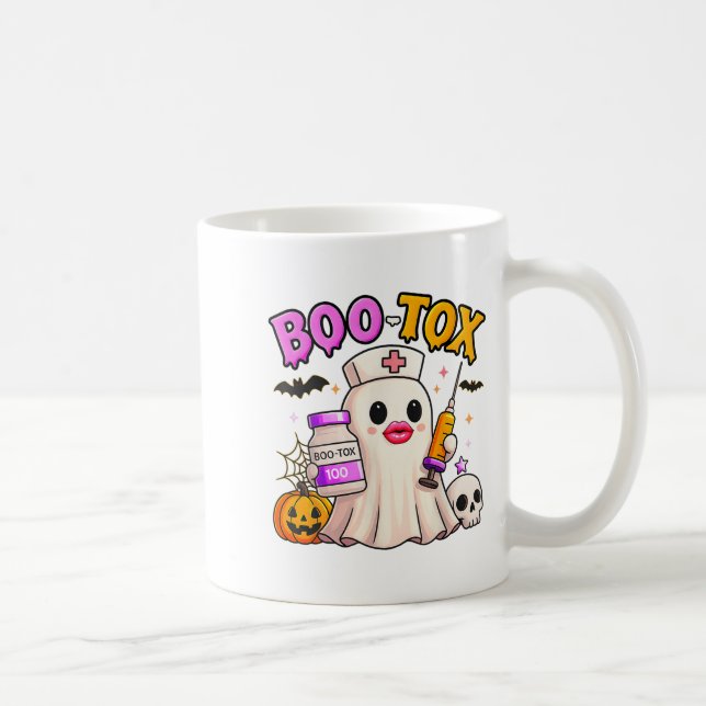 Taza De Café Funny Boo Tox Aesthetic Nurs Ghost Skull Pumpkin (Derecha)