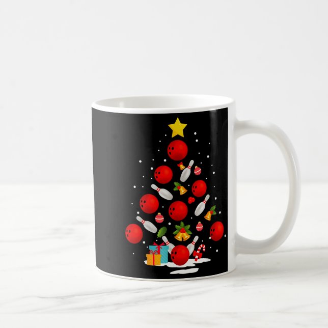 Taza De Café Funny Bowling Christmas Tree Lights Xmas Men Women (Derecha)