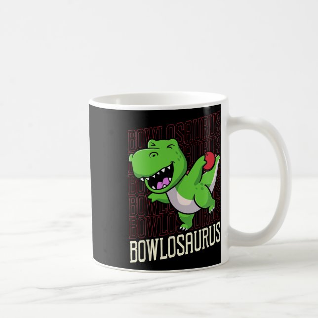 Taza De Café Funny Bowling Pun T-rex Dinosaur Bowlosaurus 1 (Derecha)