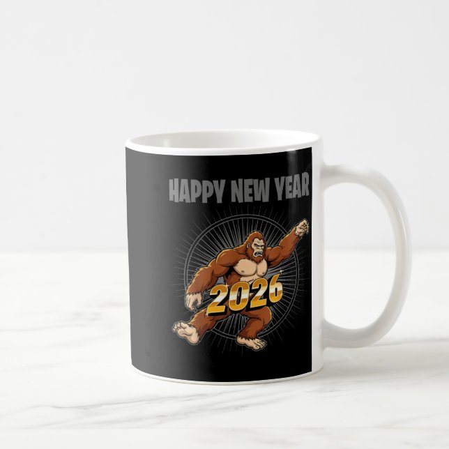 Taza De Café Funny Boys Nye Outfit, Mens Bigfoot Happy New Year (Derecha)