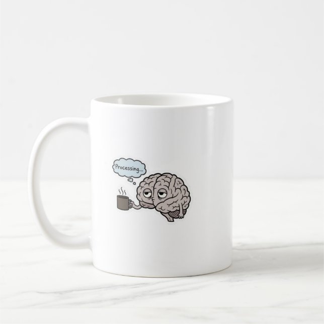 Taza De Café Funny Brain Drinking Coffee Mug - Cute Science & C (Izquierda)