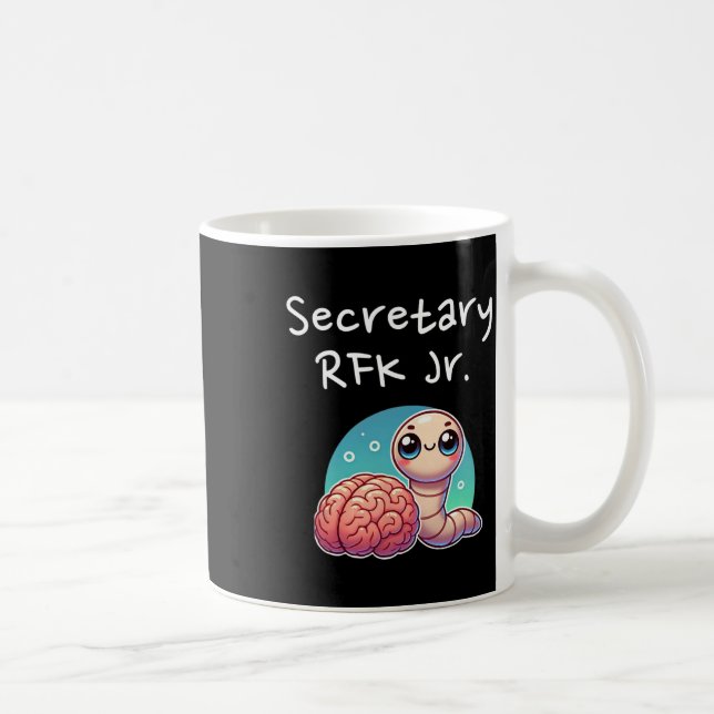 Taza De Café Funny Brain Worm Secretary Rfk Jr.  (Derecha)