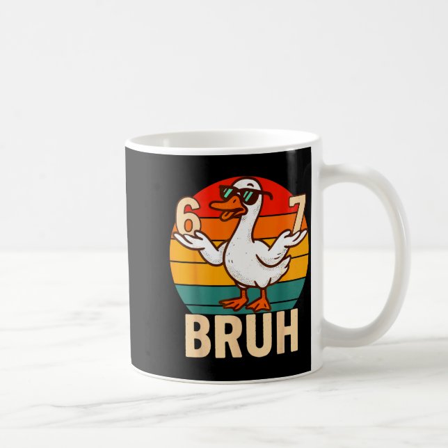Taza De Café Funny Bruh Retro Duck 6 7 Meme Kids Teen Boys  (Derecha)