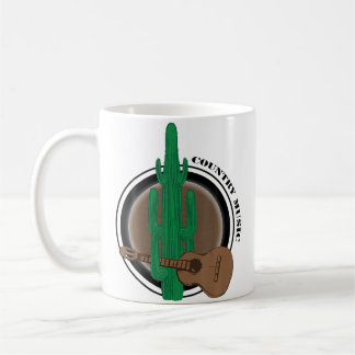 Taza De Café Funny Cactus With Guitar Playing Country Music