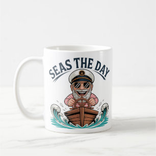 Taza De Café Funny Capitán Diseño Marea el Día Náutico