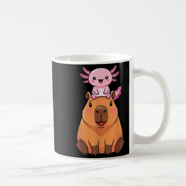 Taza De Café Funny Capybara Axolotl Kawaii Kids Boys Girls Anim (Derecha)