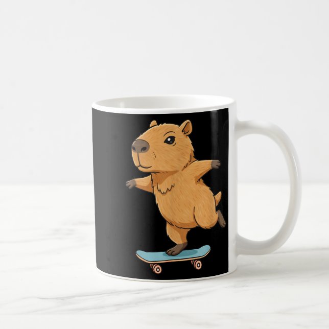 Taza De Café Funny Capybara Skater Skateboard Ballerina Zoo Boy (Derecha)