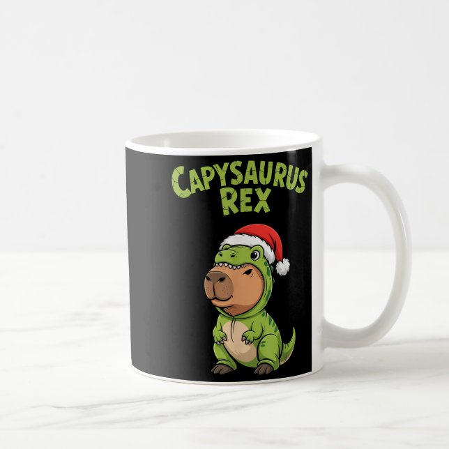 Taza De Café Funny Capybara T-rex Costume Christmas Kids Boys  (Derecha)