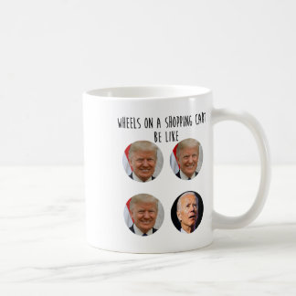 Taza De Café Funny carro de compras Trump Biden Voto en meme el