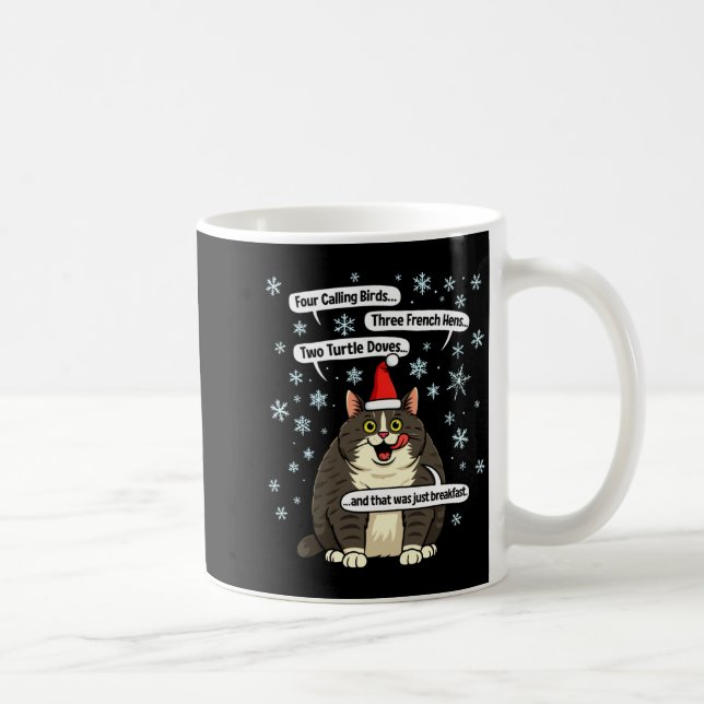 Taza De Café Funny Cat Christmas Carol Meme Merch Santa Hat Kit (Derecha)