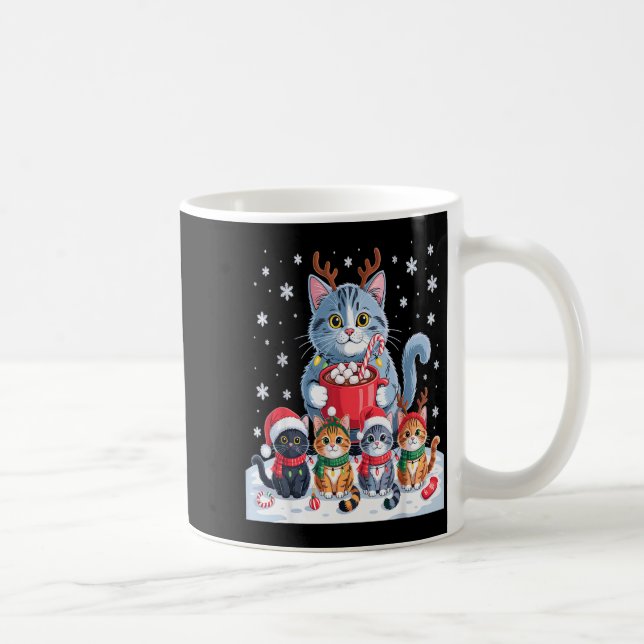 Taza De Café Funny Cat Christmas Shirt Holiday Santa Design  (Derecha)