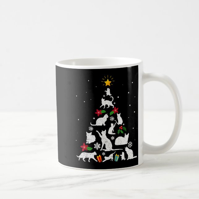 Taza De Café Funny Cat Christmas Tree For Men Women Kids  (Derecha)