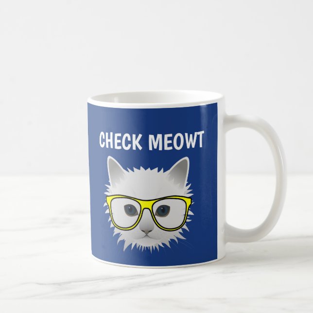 TAZA DE CAFÉ FUNNY CAT COFFEE MUGS CHECK MEOWT (Derecha)