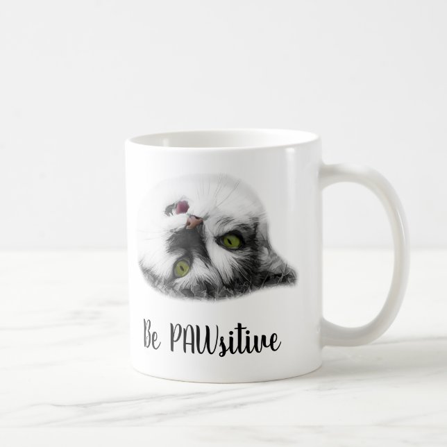 Taza De Café Funny Cat elegante personalizable (Derecha)