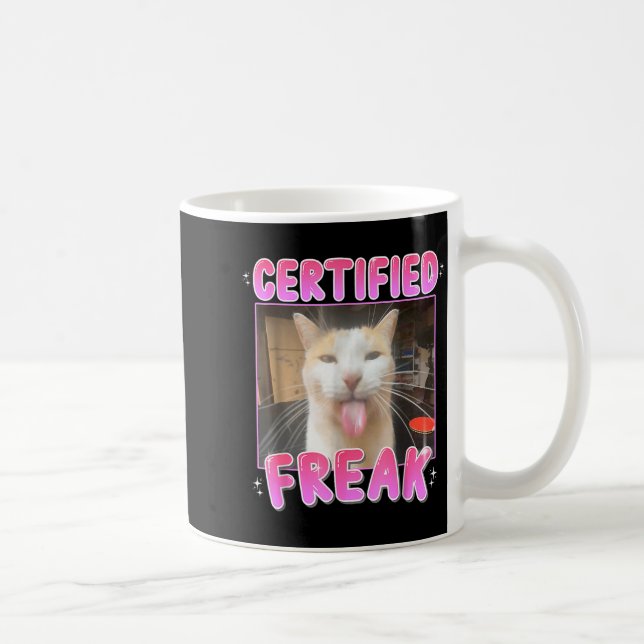 Taza De Café Funny Cat Lover Certified Freak Eat Cement Cursed  (Derecha)