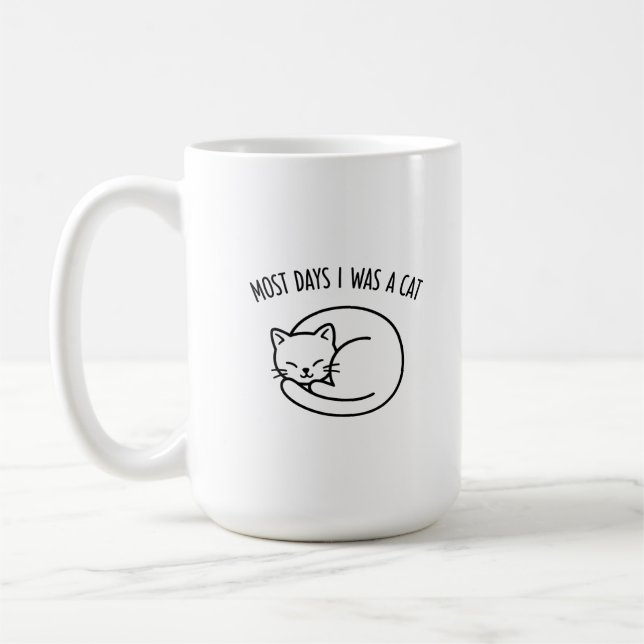 Taza De Café Funny Cat Lover Mug Cute Sleeping Cat Most Days (Izquierda)