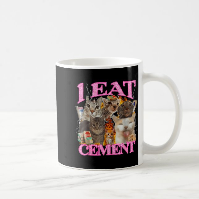 Taza De Café Funny Cat Meme I Eat Cement Japanese Quote Animal  (Derecha)
