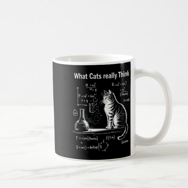 Taza De Café Funny Cat Physics Humor Design What Cats Really Th (Derecha)