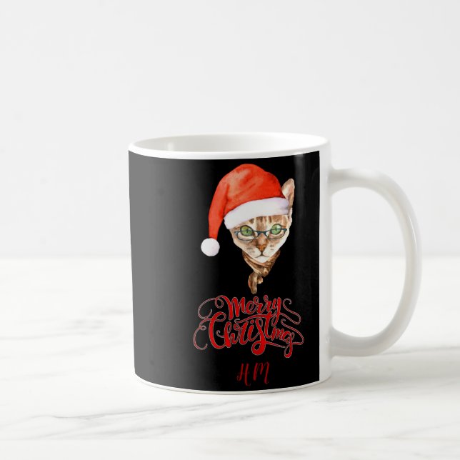 Taza De Café Funny Cat Santa Winter Merry Christmas T Shirt  (Derecha)