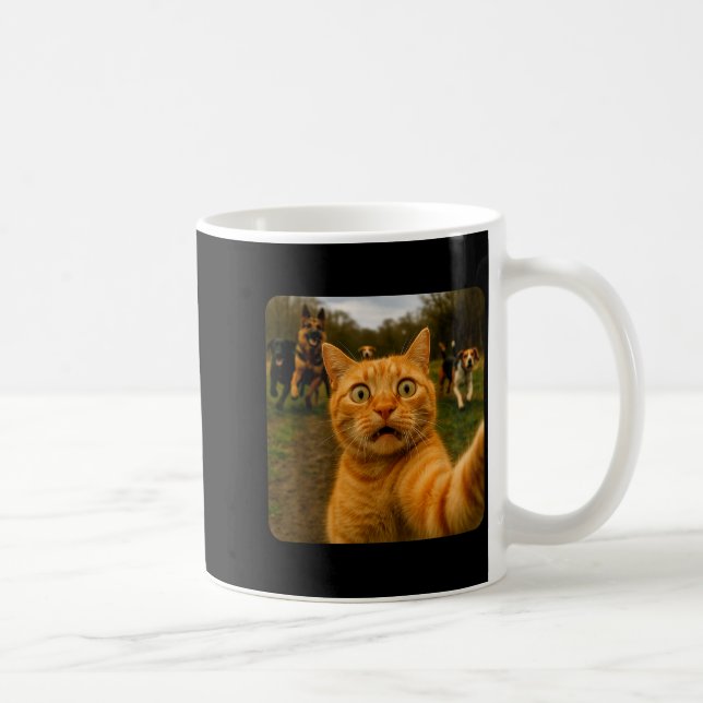 Taza De Café Funny Cat Selfie Design  (Derecha)