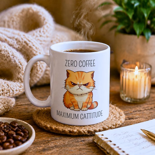 Taza De Café Funny Cattitude (Subido por el creador)